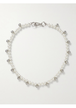 Simone Rocha - Bell Silver-Tone and Faux Pearl Necklace - Men - Neutrals