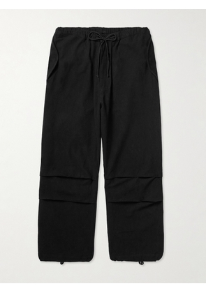 Story Mfg. - Paco Wide-Leg Embroidered Slub Organic Cotton Trousers - Men - Black - S