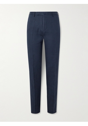 Incotex - Pleated Linen Trousers - Men - Blue - IT 44