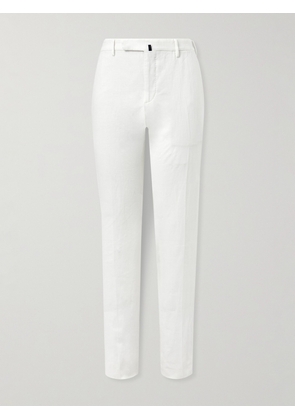 Incotex - Slim-Fit Linen Trousers - Men - White - IT 44