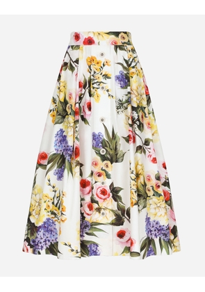 Dolce & Gabbana Garden-printed Cotton Circle Skirt - Woman Skirts Print 52