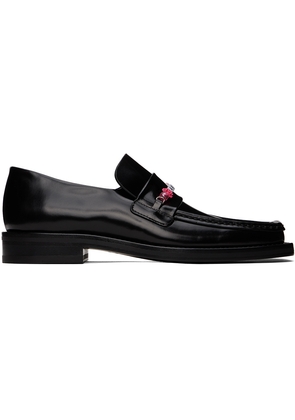 Martine Rose Black Beaded Square Toe Loafers