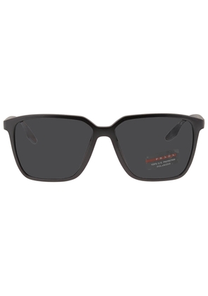 Prada Linea Rossa Polarized Grey Square Mens Sunglasses PS 06VSF 1BO5Z1 58