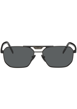 Prada Eyewear Black Logo Bridge Sunglasses