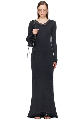 Balenciaga Black Lingerie Maxi Dress