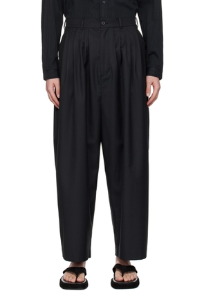 Youth Black Easy Pleats Trousers
