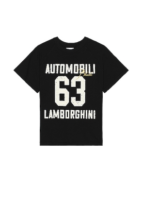 Rhude x Automobili Lamborghini 63 Raglan Tee in Vintage Black - Black. Size M (also in XL/1X).