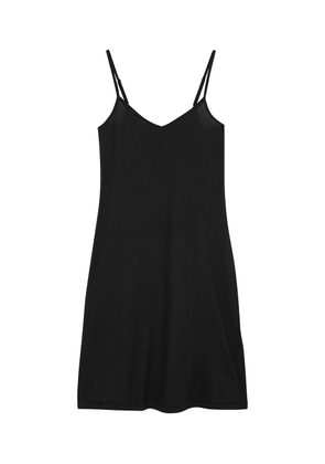 Hanro Ultralight Black Cotton Slip Dress - M