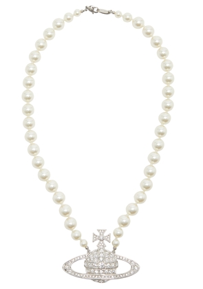 Vivienne Westwood Bas Relief Orb-embellished Pearl Necklace - Silver