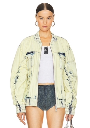 AKNVAS Thea Bomber Jacket in Yellow. Size M, S.