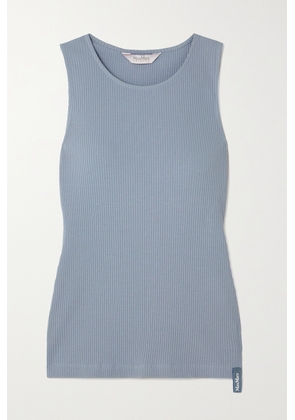 Max Mara - Leisure Brusson Ribbed Stretch-cotton Jersey Tank - Blue - x small,small,medium,large,x large