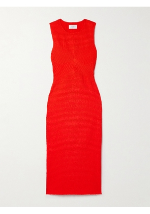 La Ligne - Shirred Cotton-twill Midi Dress - x small,small,medium,large
