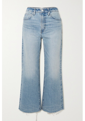 FRAME - + Net Sustain The Relaxed Frayed High-rise Straight-leg Jeans - Blue - 23,24,25,26,27,28,29,30,31,32