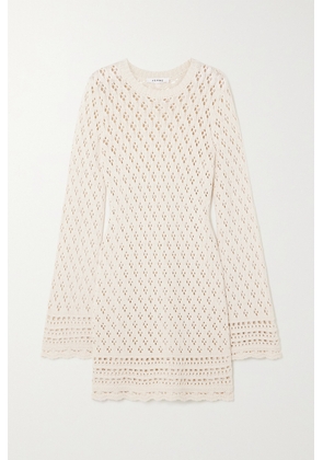 FRAME - + Net Sustain Crocheted Organic Cotton And Silk-blend Mini Dress - Ecru - xx small,x small,small,medium,large,x large