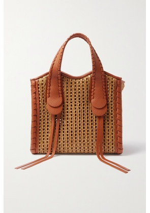 Chloé - Mony Small Whipstitched Leather-trimmed Raffia Tote - Brown - One size