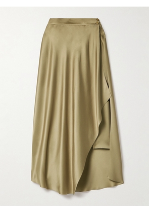 Loro Piana - Layered Silk-satin Midi Skirt - Neutrals - IT36,IT38,IT40,IT44,IT46