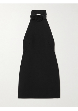 Dolce & Gabbana - Appliquéd Wool-crepe Halterneck Mini Dress - Black - IT36,IT38,IT40,IT42,IT44,IT46