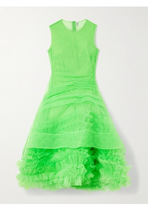Molly Goddard - Asher Layered Ruffled Tulle Midi Dress - Green - UK 8,UK 10,UK 12
