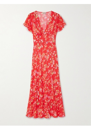 RIXO - Florida Floral-print Crepe Midi Dress - Red - UK 6,UK 8,UK 10,UK 12,UK 14,UK 16,UK 18,UK 20