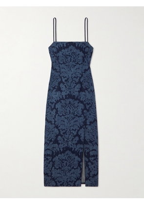 Alexander McQueen - Printed Denim Midi Dress - Blue - IT38,IT40,IT42,IT44