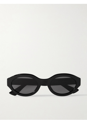 Gucci Eyewear - Oval-frame Acetate Sunglasses - Black - One size