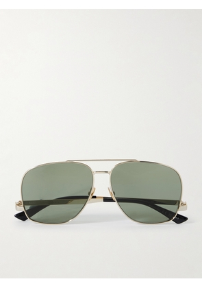 SAINT LAURENT Eyewear - Leon Oversized Aviator-style Gold-tone Sunglasses - One size