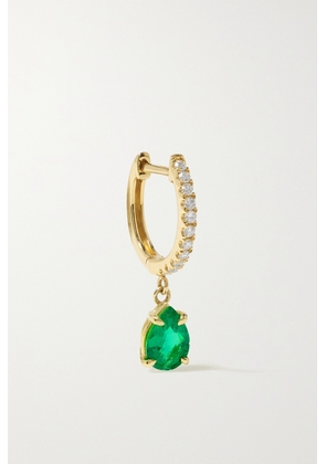 Anita Ko - 18-karat Gold, Emerald And Diamond Single Hoop Earring - Green - One size