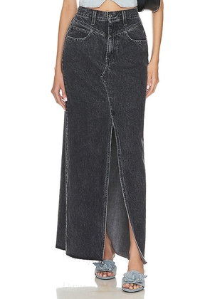 SLVRLAKE Dallas Double Yoke Maxi Skirt in Black. Size 23, 26, 28, 30.