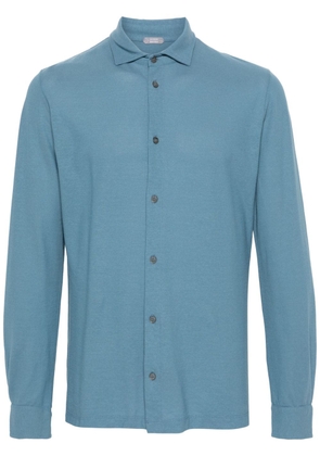 Zanone spread-collar cotton shirt - Blue