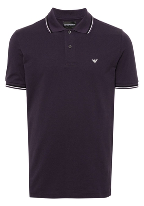 Emporio Armani stripe-edge polo shirt - Purple