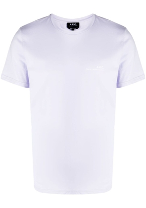 A.P.C. logo-print crew-neck cotton T-shirt - Purple