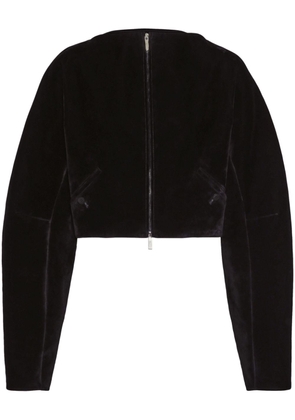 Ferragamo textured-finish round-neck jacket - Black