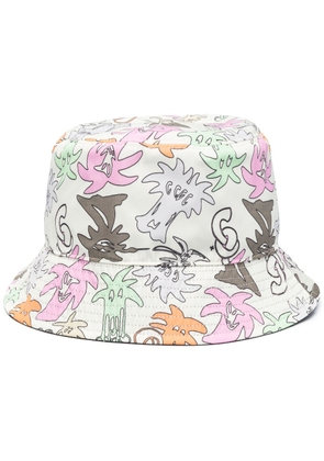 Palm Angels sketch-print reversible bucket hat - Black