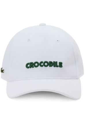 Lacoste slogan-embroidered baseball cap - White