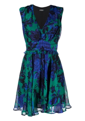 LIU JO floral-print silk-blend dress - Green