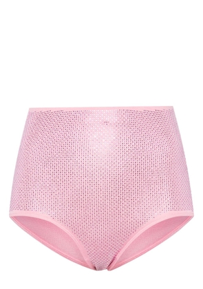Patrizia Pepe rhinestone-embellished high-waisted briefs - Pink