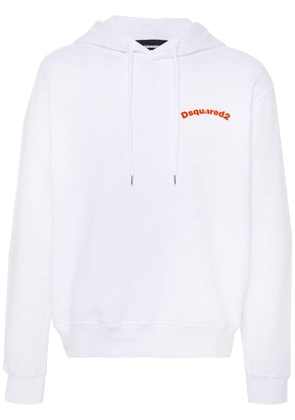 Dsquared2 logo-print cotton hoodie - White
