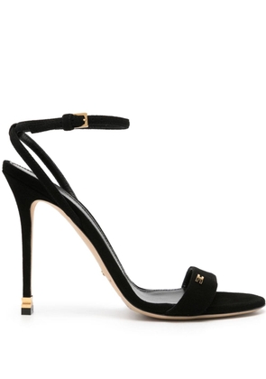Elisabetta Franchi 105mm metal-logo suede sandals - Black