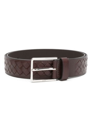 BOSS Cary woven leather belt - Brown
