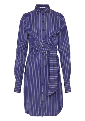 Ferragamo pinstripe-pattern cotton shirtdress - Blue