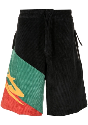 Piet colour-block corduroy bermuda shorts - Black