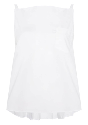 sacai high-low pleated blouse - White