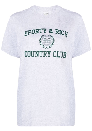 Sporty & Rich Varsity Crest cotton T-shirt - Grey