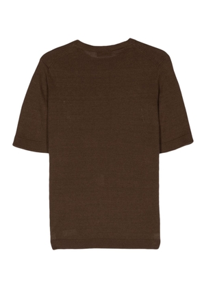 Dell'oglio crew-neck ribbed-knit T-shirt - Brown