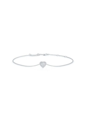 De Beers Aura Heart-shaped Diamond Bracelet In White Gold