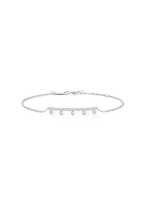 De Beers Dewdrop Line Bracelet On A Chain In White Gold