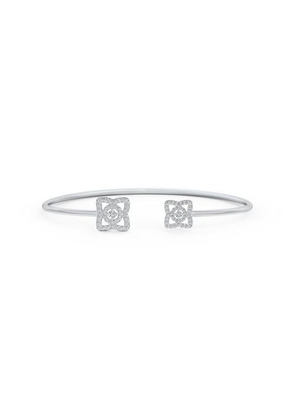 De Beers Enchanted Lotus Open Bangle In White Gold