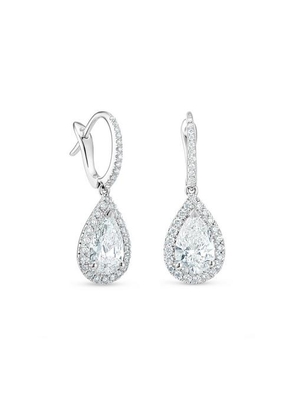De Beers Aura Pear-shaped Diamond Sleepers In White Gold