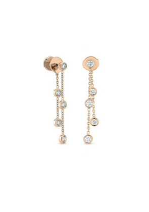 De Beers Clea Five Diamond Earrings In Rose Gold