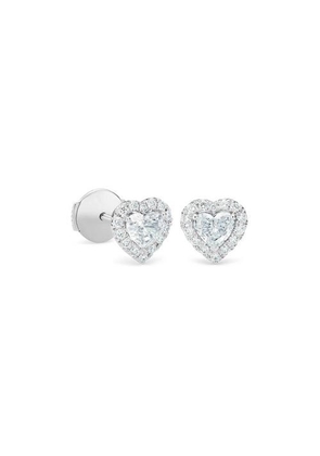 De Beers Aura Heart-shaped Diamond Earrings In White Gold